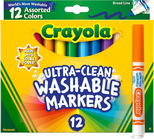 Crayola Broad Line Markers – 12 Count Washable Assorted Colors