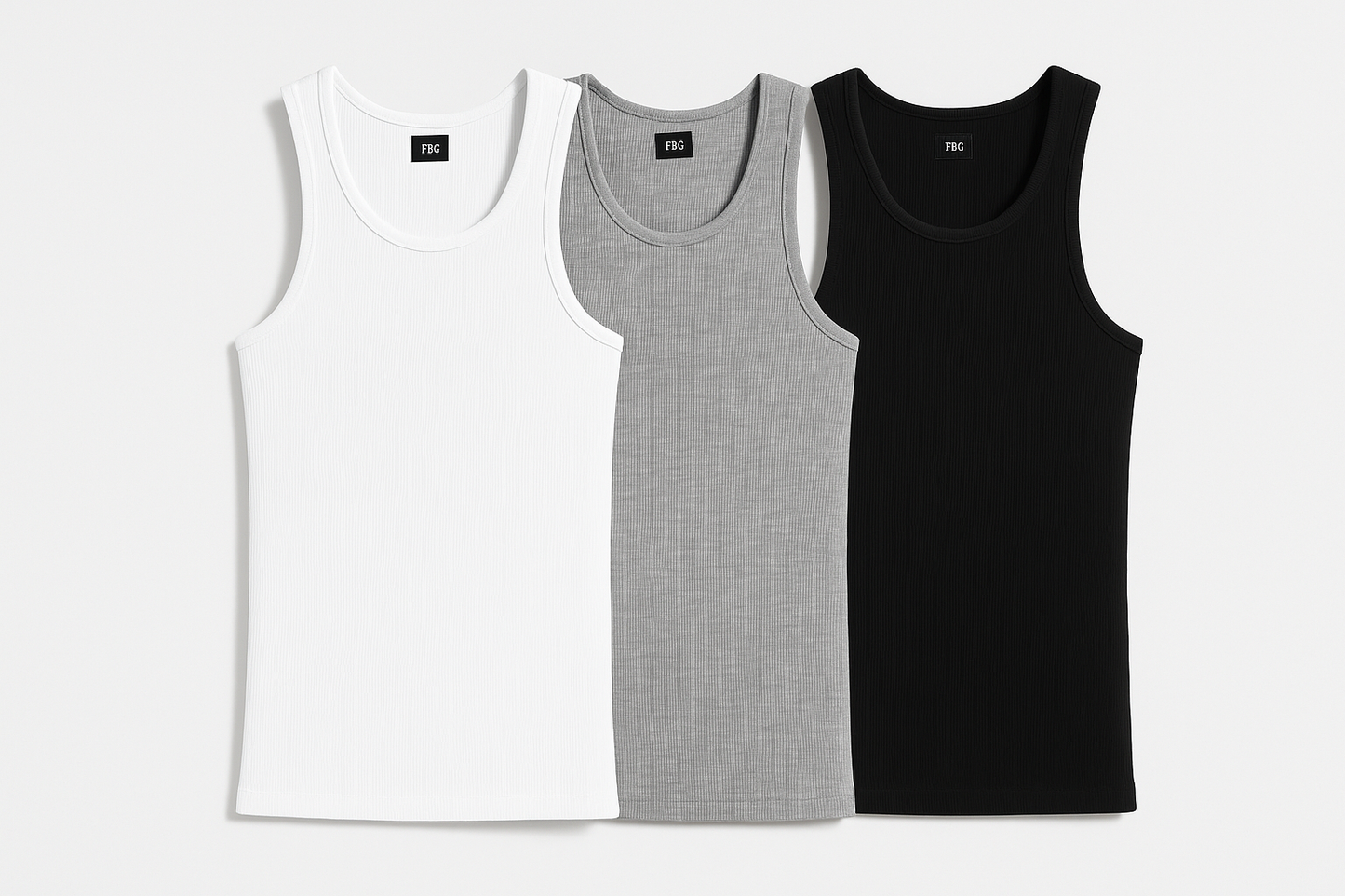 Men's 100% Cotton Ribbed Tank Tops 3-Pack