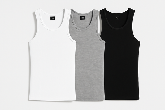 Men's 100% Cotton Ribbed Tank Tops 3-Pack