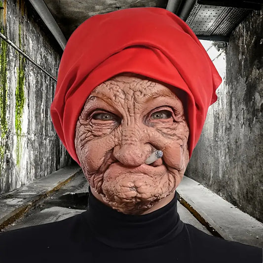 Halloween Horror Old Man Latex Costume Mask – Scary Carnival Headgear