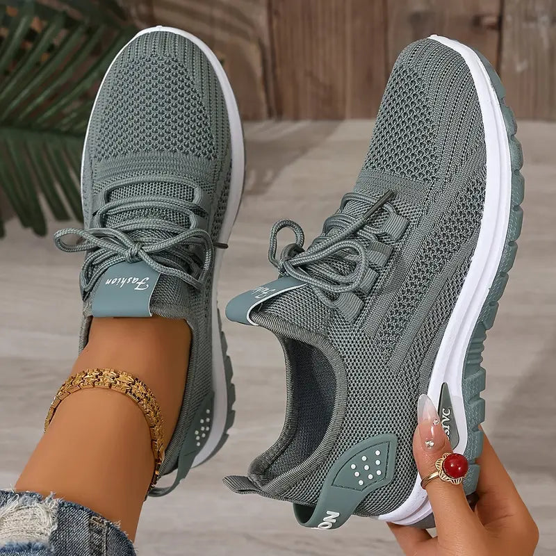 Women’s Breathable Knit Casual Sneakers – Lightweight & Minimalist Style