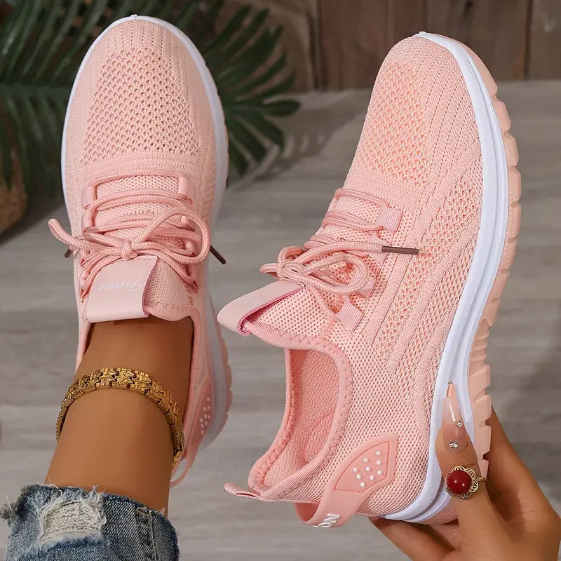 Women’s Breathable Knit Casual Sneakers – Lightweight & Minimalist Style