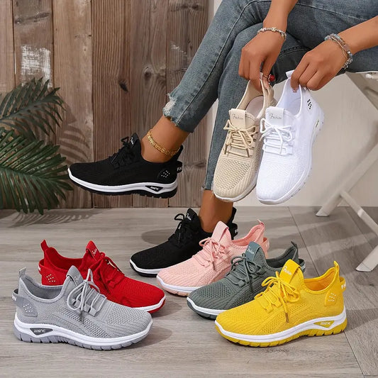 Women’s Breathable Knit Casual Sneakers – Lightweight & Minimalist Style