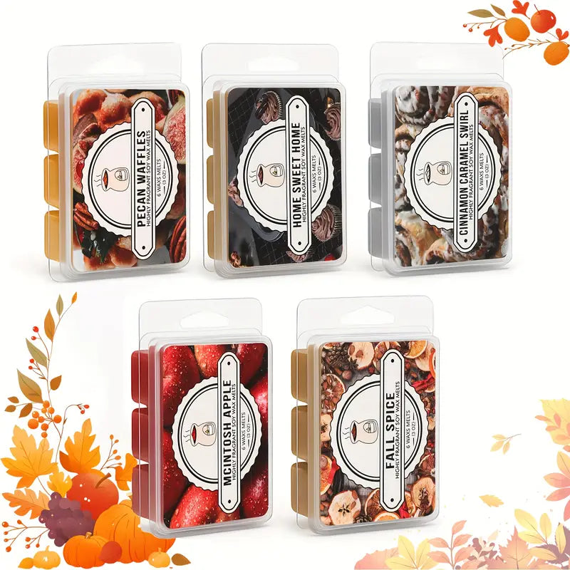 Autumn Spice Soy Candle – 15oz Hand-Poured Apple Cinnamon & Pecan Waffle Scent