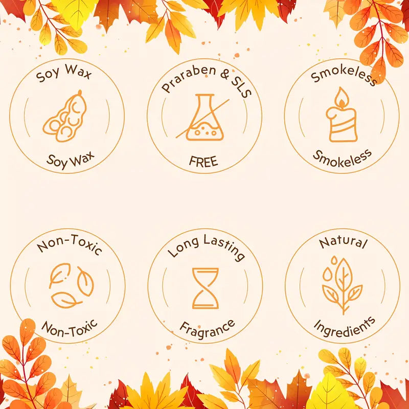 Autumn Spice Soy Candle – 15oz Hand-Poured Apple Cinnamon & Pecan Waffle Scent